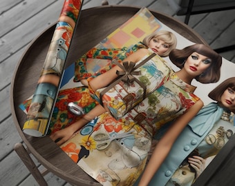 Papeles de regalo de moda, papel de regalo vintage, diseño elegante para regalos, papel de regalo ecológico, papel para cumpleaños, fiestas y bodas.
