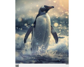Carta da regalo a forma di pinguino per regali di Natale, carta da regalo ecologica, feste invernali, confezioni regalo per compleanni, presentazione di regali unica