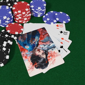 Japan Poker Spielkarten Set - Einzigartiges Kunst Design, Spieleabend Essential, Geschenk für Kartenspieler, Sammelkartenspiel, Kasino Spaß, Spielkarten