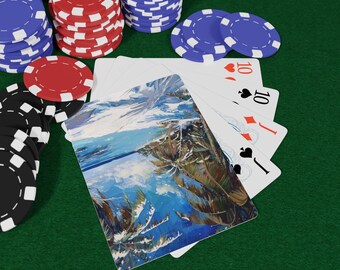 Winter in Paradise Playing Cards - Tropical Winter Fusion Deck, Exotic Beach & Snowy Scenes, Unique Collectible Card Game, Game Night