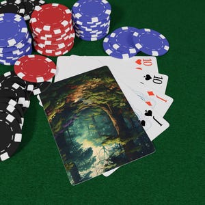 Naipes de póker "En el Bosque", Imprescindibles para una Noche de Juegos, Juegos de Cartas, Regalo Único para Jugadores, Amantes de las Actividades al Aire Libre, Naipes de Estilo Vintage
