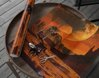 Wild West Frontier Wrapping Paper, Unique Gift Wrap, Occasions: Birthdays, Holidays, Parties, Home Décor, Creative Crafts, Gift Wrap