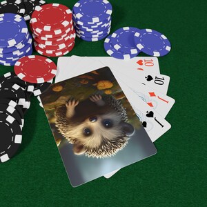 Cartas de Baralho de Ouriço | Baralho Adorável de Criaturas da Floresta e Ilustrações de Animais Fofos, Cartas de Baralho, Noite de Jogos, Noite de Pôquer