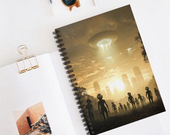 Alien Invasion Spiral Notebook - Ruled Line: Perfect for Writers, Artists, Gifts, Journals, School Supplies, UFO Lovers, Sci Fi