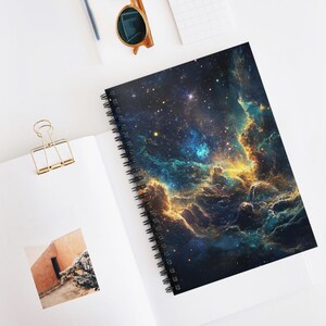 Cosmic Wonders Spiral Notebook - Ruled Line, Galaxy Note Book, Starry Sky Journal, Celestial Writing Pad, Space Art Diary, Outer Space