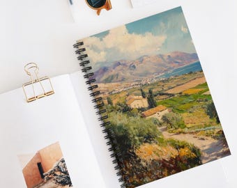 Sizilianische Landschaft Spiralblock - Ideal für Journaling, Notizen, Geschenke für Naturliebhaber, Kunst-Enthusiasten, Reiseerinnerungen