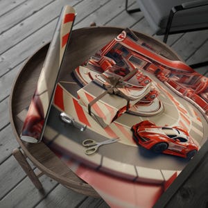 Racing Circuit Wrapping Paper, Unique Gift Wrap, Car-Themed Birthday, Holiday Celebrations, Party Decor, Racing Enthusiasts Gift Wrap