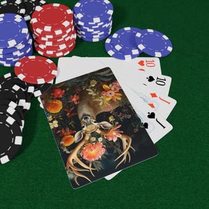 Juego de cartas de póker de flora y fauna, juego de cartas con temática natural, regalo único para gamers, decoración del hogar, noches de juegos y amantes de la naturaleza.