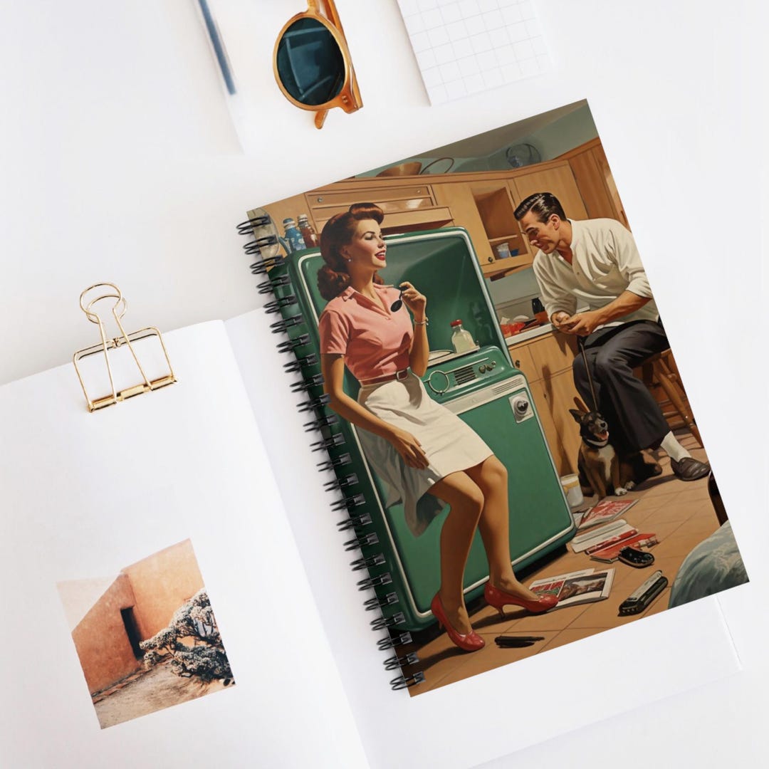 1950s Spiral Notebook With Ruled Lines, Kitchen Decor, Gift for Writers ...