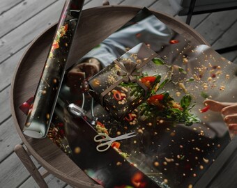 Culinary Secrets Wrapping Paper for Food Lovers, Perfect for Culinary Gifting, Cooking Events, Birthdays, and Holidays, Kitchen Decor