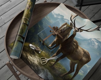 Austria Animals Wrapping Paper, Forest Gift Wrap, Rustic Christmas Decor, Eco-Friendly Packaging, Unique Holiday Wrapping Paper