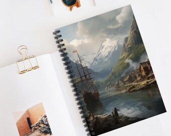 Norwegen Geschichte Spiralblock - Perfekt für Abenteuer, Journaling, kreatives Schreiben, Geschenke für Reisende, Naturliebhaber Skizzenbuch
