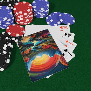 Lebendige Aussichten Spielkarten - Buntes Landschaftsdeck, atemberaubende Landschaftskunst & Natur inspirierte Designs, einzigartiges Sammelkartenspiel