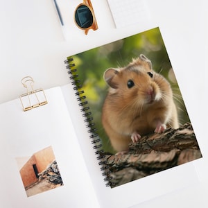 Hamster Spiral Notebook - Ruled Line, Adorable Journal, Animal Lovers Gift, School Supplies, Cute Stationery, Spiral Notebook