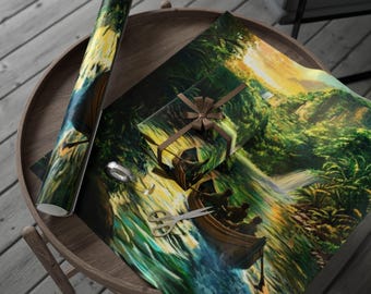 Jungle River Adventure Geschenkpapier, umweltfreundliche Geschenkverpackung für alle Gelegenheiten, Geburtstag, Urlaub, Babyparty, elegante Geschenkverpackung