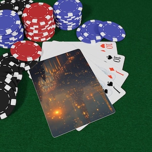 City of Light Poker Spielkarten Set, Vintage Design, Geschenk für Kartenspieler, Einzigartiges Poker Nacht Geschenk, Kasino Thema Dekor, Poker Nacht Spaß