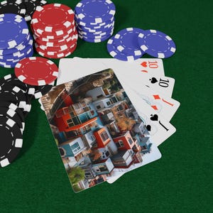 Südkorea Architektur Spielkarten Set, einzigartige Kartenspiel Geschenke für Spieler, perfekt für Spieleabend, Kasino-Themendekor, lustige Aktivitäten