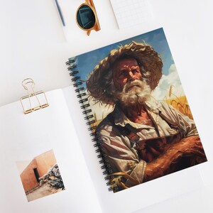 Farmer Spiral Notebook - Vintage Agricultural Design, Ideal for Journaling, Note-Taking, Sketching, Farmhouse Decor, Gift for Nature
