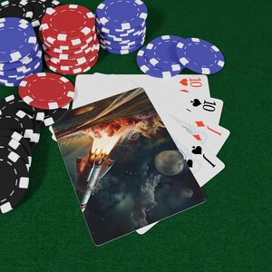 Juego de cartas de póker Space Race, un regalo único para los amantes de las cartas, imprescindible para las noches de juego, perfecto para torneos, coleccionable divertido.