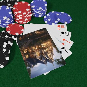 Elegante juego de cartas de póker: perfecto para noches de juego, regalo para amantes de los juegos de cartas, decoración del hogar, noches de casino y reuniones familiares.