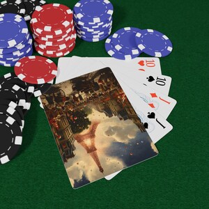 Juego de cartas de póker "French Celebrations" / Elegante juego de cartas para noches de juegos y casinos, regalo para gamers y amantes del póker, decoración única