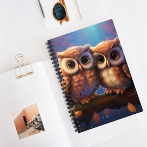 Adorable Owls Spiral Notebook - Perfect for Students, Nature Lovers, Journals & Gifts, Cute Stationery, Back to School Notebook
