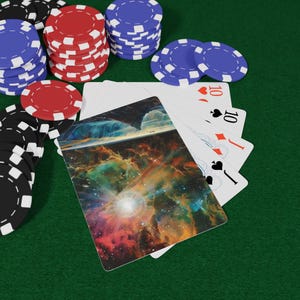 Jeu de cartes à jouer poker tapisserie interstellaire, cartes à jouer galaxie, jeu de cartes sur le thème de l'espace, cadeau unique pour jeux de cartes, cadeau astrologie