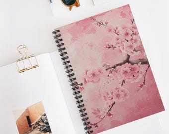 Japanese Cherry Blossoms Spiral Notebook - Sakura Season Journal, Floral Aesthetic Gift Idea, Springtime Diary, Zen Notebook, Nature Beauty