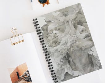 White Noise Spiral Notebook - Minimalist Journal, Calm Aesthetic Gift, Mindful Writing Diary, Soothing Vibes Notebook, Zen Essential