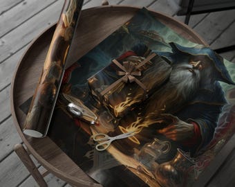 Inpakpapier Wizards, fantasiecadeauverpakking, magische gelegenheden, Halloween, verjaardagen, unieke cadeaupresentatie, magisch inpakpapier