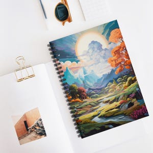 Żywe krajobrazy Spiral Notebook | Dziennik inspirowany naturą | Prezent dla miłośników natury | Artykuły szkolne | Inspirujące pisanie, zabawny dziennik