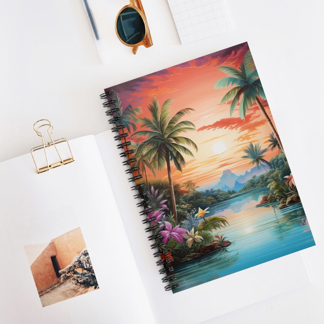 Tropical Paradise Spiral Notebook, Journaling Gift, Summer Vibes, Beach ...