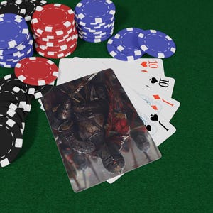 中世の騎士ポーカートランプセット、ユニークなカードゲーム、ゲームナイトに最適、カード愛好家へのギフト、コレクション用トランプ