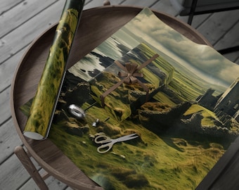 Irland Geschichte Geschenkpapiere für jeden Anlass | Von der Natur inspirierte Geschenkverpackung, umweltfreundlich, künstlerisches Design, für Urlaub und Geburtstag