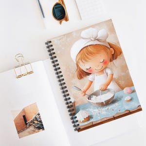 Cuaderno espiral de repostería, diario de recetas, diario infantil, bloc de notas de cocina, regalo para reposteros, diario de arte, diario de repostería divertido