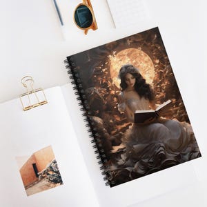 Timeless Tales Spiral Notebook - Ruled Lines, Journaling, Gift for Writers, Dreamy Stationery, Magical Decor, Planning, Creative Ideas