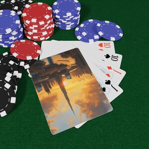 Conjunto de cartas de pôquer Dubai Lifestyle, noite de jogos, decoração com tema de cassino, jogos de cartas, presente para amantes de pôquer, cartas de baralho exclusivas