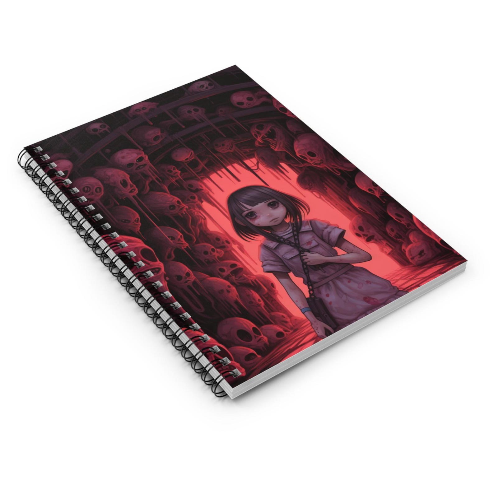 Evil Notebook Kawaii Horror Spiral Notebook - Dark Aesthetic With Skull Design ...