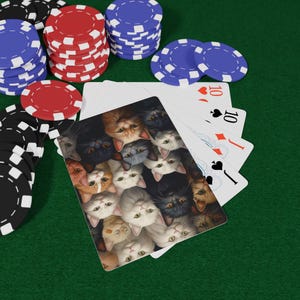 Cats Poker Playing Cards, Unique Gift for Gamers, Pet Lovers, Friends, Fun Game Night, Cat-themed Card Deck, Playing Cards, Game Night