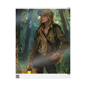 Papier do pakowania Forest Ranger, ekologiczny papier do pakowania prezentów dla miłośników spędzania czasu na świeżym powietrzu, rustykalne urodziny, święta, ręcznie robione opakowanie na prezenty