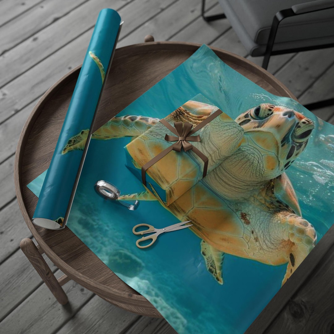 Sea Turtle Wrapping Paper, Perfect for Birthdays, Beach Lovers, Gifts ...