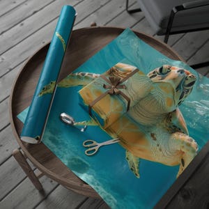 Sea Turtle Wrapping Paper, Perfect for Birthdays, Beach Lovers, Gifts, Eco-Friendly Ocean Wraps, Summer Celebrations, Nautical Theme