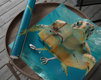 Sea Turtle Wrapping Paper, Perfect for Birthdays, Beach Lovers, Gifts, Eco-Friendly Ocean Wraps, Summer Celebrations, Nautical Theme