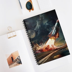 Space Race Spiral Notebook - Perfect for Students, Dreamers & Adventurers | Gift for Space Lovers, Writing Journal, School Supplies