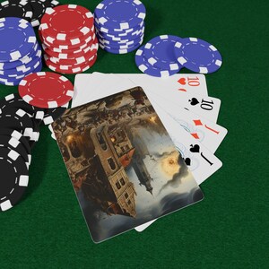 Set di carte da gioco da poker con storia tedesca - Gioco di carte unico, regalo per giocatori, elegante decorazione per la casa, ideale per serate di gioco, tema casinò