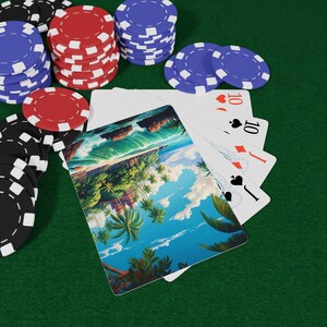 Carte da gioco Island Vibes Poker, regalo divertente per una serata di gioco, decorazione per la casa sulla spiaggia, atmosfera estiva, mazzi di carte unici, gioco di carte per famiglie in stile costiero