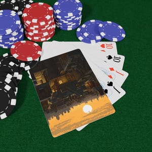 Cartas de baralho City Rooftops Poker, baralho exclusivo, presente estilo vintage, essencial para a noite de jogos, cartas de baralho colecionáveis