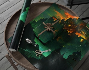 Cursed Kingdom Wrapping Paper, Magical Castle Gift Wrap, Unique Holiday Wrap, Eco-Friendly Wrapping Paper, Perfect for Birthdays, Christmas