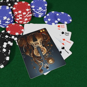 Naipes de póker con instrumentos musicales, naipes vintage para juegos, decoración del hogar, regalos para jugadores de cartas, objetos de colección únicos, casino