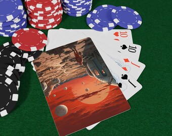 Cartas de póker "Away From Home": un regalo único para jugadores, baraja de estilo vintage, juego de cartas de ciencia ficción, ideal para fiestas y noches de juegos.